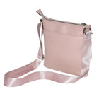 Nicci Ladies Crossbody Bag with Front Zipper Pocket - Blush-Back slit pocket with magnetic snap closure