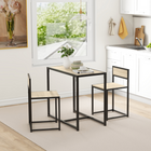 HOMCOM Industrial 3-Piece Small Space Dining Set - Oak-Tabletop resists scratching and water for easy maintenance