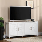 HOMCOM Farmhouse 51.2" L Kitchen Sideboard - White-Spacious desktop can hold TVs up to 65" 