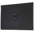 JAM Paper Kraft Button and String Tie Portfolio Large - 9 1/4 x 14 x 3/8 - Black Recycled-Quantity: Sold Individually