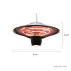 Westinghouse 1500-Watt Hanging Infrared Electric Patio Heater - Silver-LED light at the base of the unit for ambient lighting 