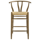 Modway Amish Wood Counter Stool - Weathered Gray Teak-25" Seat Height
