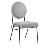 Modway Craft Upholstered Fabric Dining Side Chairs - Black/Light Grey - 2 Pack-Mid-Century Modern Dining Chairs