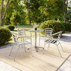 Flash Furniture 23.5" Round Aluminum Indoor-Outdoor Table Set with 4 Slat Back Chairs-Lightweight Design