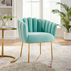 Modway Sanna Channel Tufted Performance Velvet Armchair - Mint-Performance Velvet Upholstery