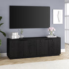 Hudson&Canal Mansfield TV Stand for TV's up to 78" - Black Grain-Features easy assembly