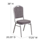 Flash Furniture HERCULES Series Crown Back Stacking Banquet Chair in Blue Fabric - Silver Frame-2.5'' Thick Seat Cushion