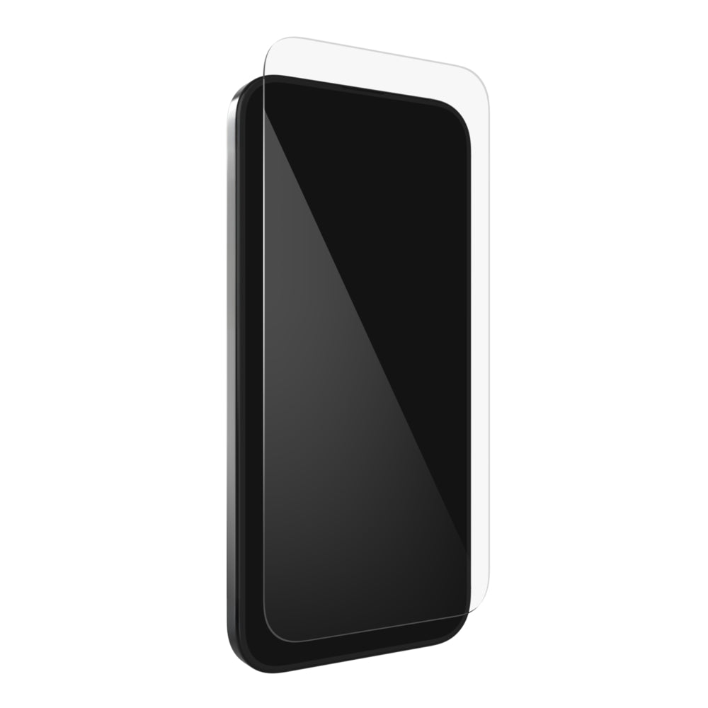 Belkin ScreenForce TemperedGlass antimicrobiële Privacy-screenprotector voor iPhone 15 Pro - dun, kraswerend -met Easy Align-bevestigingsframe voor makkelijk luchtbelvrij aanbrengen