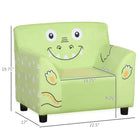 Qaba Kids Sofa, Armrest Chair for Preschool - Green-Padded seat offers optimal comfort, with super-soft velvet upholstery for a smooth feel
