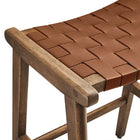 Modway Saoirse Faux Leather Wood Counter Stool - Walnut Brown - Set of 2-9