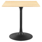 Modway Lippa 28" Square Wood Dining Table - Black Natural-Modern Dining Table