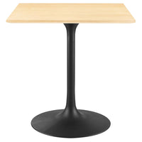 Modway Lippa 28" Square Wood Dining Table - Black Natural-Modern Dining Table