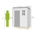 Outsunny Outdoor Storage Garden Shed with Lockable Door - 5' x 3' - Dark Grey-Cottage-style window for visibility and natural light
