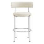 Modway Albie Fabric Bar Stools - Beige/Silver - 2 Pack-10