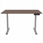 Ezywork 60" Electric Height Adjustable Standing Desk - Grey Frame / Dark Wood Table Top-Desktop Size: 59.2"W x 29.5"D (150cm x 75cm)
