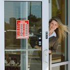 Cosco Business Hours Sign Kit with Cling Numbers - 5.25" x 6" - French Text-The static cling design applies smoothly to glass surfaces without adhesive, allowing for easy repositioning