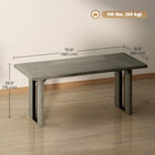 HOMCOM 71" Large Dining Table in Industrial Style for 8 People - Grey Wood Finish-Versatile as a dining room table, office desk, or conference table