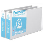 Davis Group Easyview Premium 11" x 17" Spreadsheet Binder - Angle D Ring - Customizable - 2" - White - 2 Pack-3 Ring Binder