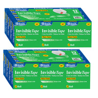 BAZIC Products Tape Refill - Invisible Tape - 3/4" x 1000" - 2 Packs of 12 Rolls-Size: Width 3/4" x 1000" Long