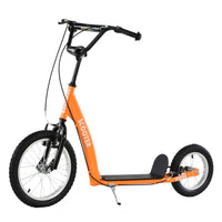 Aosom Kids Scooter with Adjustable Handlebar, Front and Rear Dual Brakes - Orange-Help your child improve their sense of balance and build up strength 