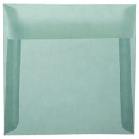 JAM Paper Square Translucent Vellum Invitation Envelopes - 6.5" x 6.5" - Ocean Blue - 25 Pack (1592117)-Color: Ocean Blue
