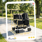 PawHut Double Foldable Dog Stroller with 2-Seater Carrier-Mesh windows improve airflow while helping block insects from entering
