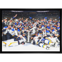 St. Louis Blues 2019 Stanley Cup - Framed Canvas - 31" x 22"-Premium canvas print with gallery-wrapped edges