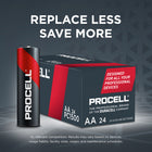 Duracell Procell AA Alkaline Batteries - 24 Pack-Packaged in bulk and individually date-coded for effective inventory management