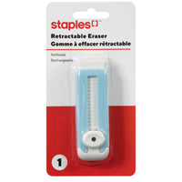 Staples Single Retractable Eraser - Assorted Colours-Push-button slide mechanism for easy use