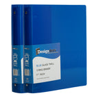 JAM Paper Plastic 3 Ring Binder, 1.5", Blue, 2 Pack-Blue Plastic