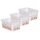 Teacher Created Resources Confetti Small Plastic Storage Bin - 3 Pack-Keep small items neatly organized with these stylish storage bins.
