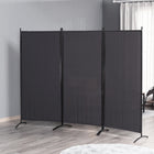 HOMCOM 3 Panel Double Hinged Freestanding Room Divider for Home Office - Charcoal Grey-Connected with dual directional hinges so that it can be adjusted to any angle

