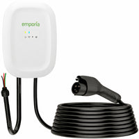 Emporia Classic Level 2 48A EV Charger with 24' Cable - J1772 - Hardwired - White-Delivers up to nine times faster charging speed with up to 46 miles per hour when hardwired at 48A, significantly faster than a standard wall outlet for efficient electric vehicle charging