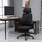 Vinsetto Mesh Office Chair with Adjustable Headrest - Black-Adjustable seat height to fit your sitting style