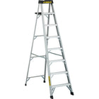 Featherlite 3400 Series 8' Industrial Heavy-Duty Aluminum Stepladder-Nominal Height: 8'