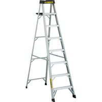 Featherlite 3400 Series 8' Industrial Heavy-Duty Aluminum Stepladder-Nominal Height: 8'