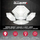 Bell+Howell Quadburst 360 4-Panel Screw-In Shop Ceiling Light-Three adjustable raised LED panels and a fixed centre panel angle light in any direction for 360 degree coverage of up to 4,200 square feet