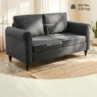 HOMCOM Loveseat Sofa with Curved Armrests - Dark Grey-Removable and washable back cushion cover for added convenience