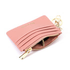 Champs Iconic Keychain Cardholder - Pink-Gold metal zipper and decorative zipper pulls