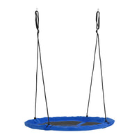 Outsunny Saucer Swing Giant Hanging Tree Swing, Nest Web Rope Seat - Blue-Perfect lounging space to play, read, listen to music, daydream, relax . 
