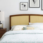 Modway Halcyon Cane King Headboard - Walnut-Woven Cane Rattan