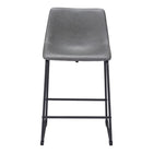 Zuo Smart Counter Stool - Charcoal - Set of 2-Plush and durable faux leather fabric