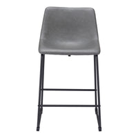 Zuo Smart Counter Stool - Charcoal - Set of 2-Plush and durable faux leather fabric