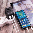 Verbatim Universal Travel Adapter 20 W - 3.50" L x 2.20" W x 4.10" H - Black-Supports 20W power delivery (PD) and 18W quick charge (QC)