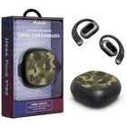 MyBat Design Lab Open Ear Bluetooth Earbuds - Black And Camouflage Print-Stylish black and camouflage print design for a bold fashion statement