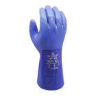 Atlas Full PVC Coating Extra Rough Finish 12" Gauntlet Glove - Cotton Liner - Blue - Small-Triple dipped PVC 