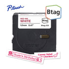 Brother Genuine BTAG232 Label Tape for P-touch Label Makers - Red on White - 12 mm W x 4 m L-Btag + P-touch = the ultimate creative team. Use Genuine 12 mm Btag non-laminated label tapes exclusively with Brother P-touch PT-N10, PT-N20, and PT-N25BT label makers.