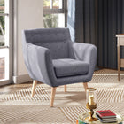 HOMCOM Mid-Century Modern Accent Chair with Wood Frame - Thick Padding for Living Room - Light Grey-Overall Dimension: 26.8"W x 23"D x 29.9"H (68 x 58.5 x76 cm)    
