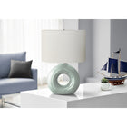 Monarch Specialties 24" H Contemporary Table Lamp - Green Ceramic / Ivory / Cream Shade-A convenient on/off rotary switch operates up to a 100W bulb (not included) to instantly illuminate a living room, office, or bedroom space