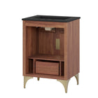 Modway Daylight 24" Bathroom Vanity - Black/Walnut-Spacious Storage